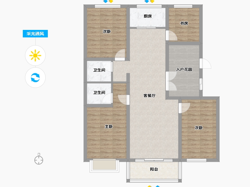 山西省-长治市-书香华庭-110.40-户型库-采光通风