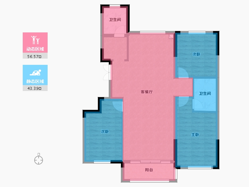 辽宁省-葫芦岛市-帝泊湾二期-103.00-户型库-动静分区