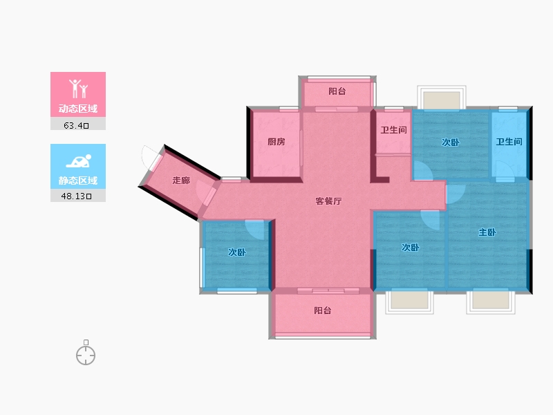 广西壮族自治区-贵港市-贵港是碧桂园中央上城-99.19-户型库-动静分区