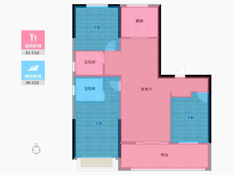 河南省-濮阳市-龙湖书院-107.18-户型库-动静分区