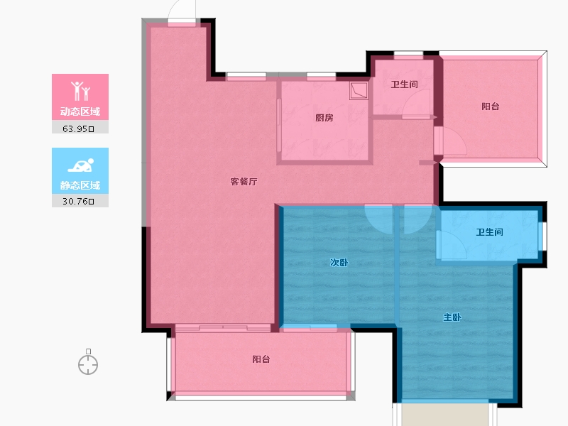 广西壮族自治区-南宁市-龙光玖誉城翰城-87.00-户型库-动静分区