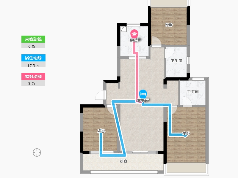 江苏省-淮安市-建发天玺湾雅苑-94.40-户型库-动静线