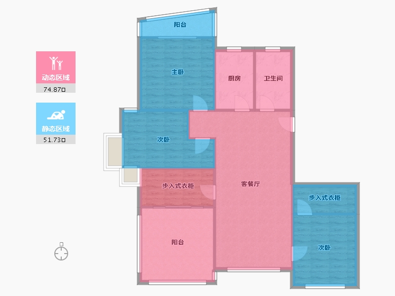 江苏省-苏州市-映象花苑-123.00-户型库-动静分区