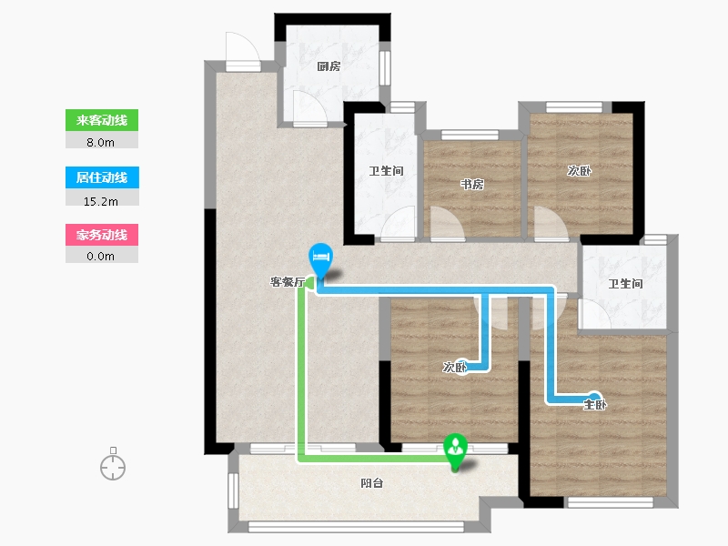 湖南省-长沙市-城发恒伟北城首府-94.67-户型库-动静线