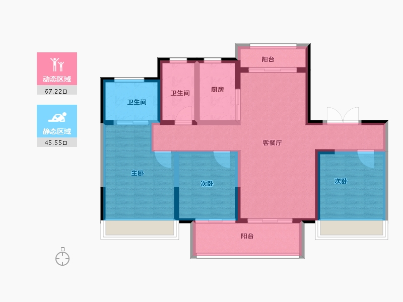 江苏省-宿迁市-明厚源书院-100.80-户型库-动静分区