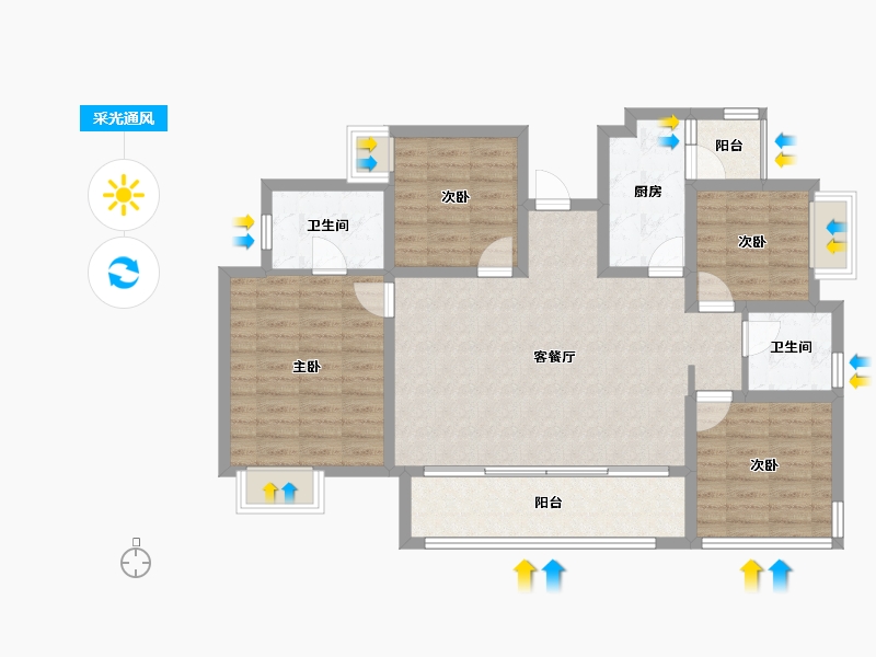 四川省-乐山市-兰台府-108.00-户型库-采光通风