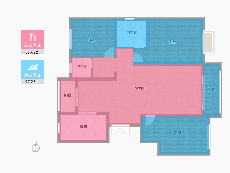 山西省-吕梁市-方山县安置小区东三区-105.08-户型库-动静分区