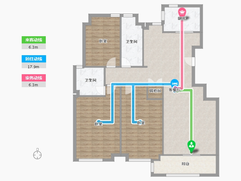 浙江省-温州市-永乐家园-113.60-户型库-动静线