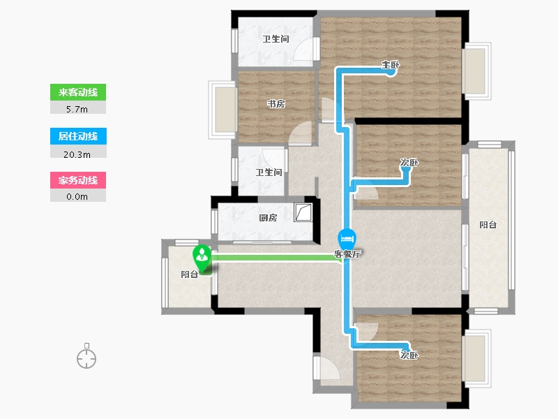 江苏省-南通市-俪景雅苑-118.00-户型库-动静线