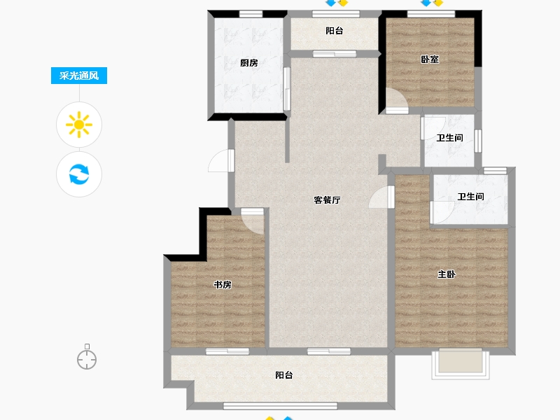 安徽省-阜阳市-安建雍和府-118.00-户型库-采光通风