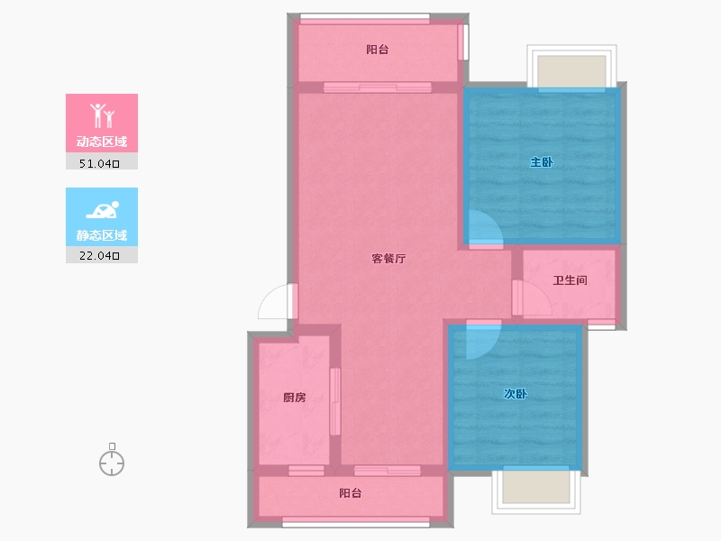 福建省-宁德市-碧城云庭-72.00-户型库-动静分区