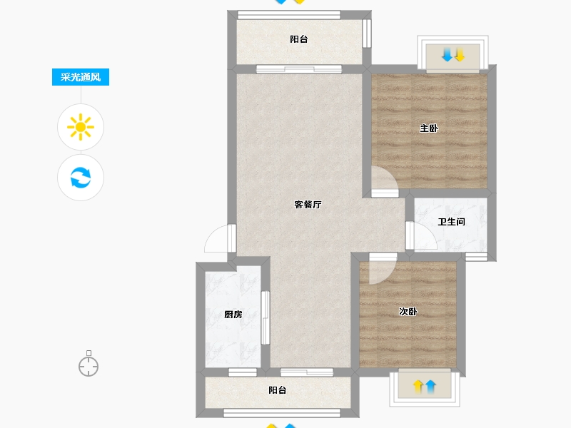 福建省-宁德市-碧城云庭-72.00-户型库-采光通风