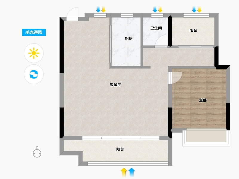 安徽省-合肥市-华盛和睦府-74.40-户型库-采光通风