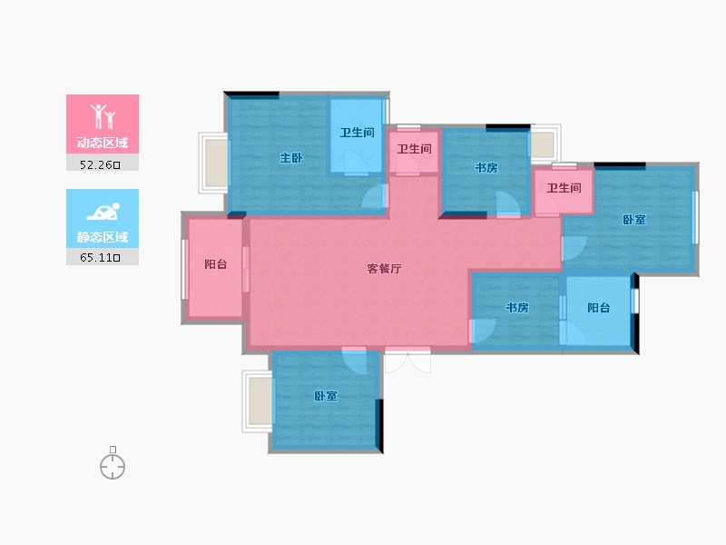 重庆-重庆市-北新御龙湾-104.00-户型库-动静分区