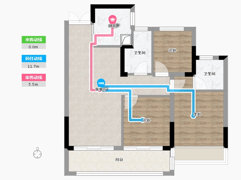 浙江省-丽水市-云居福邸-89.00-户型库-动静线