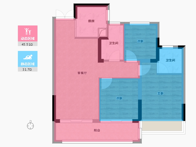 浙江省-丽水市-云居福邸-89.00-户型库-动静分区