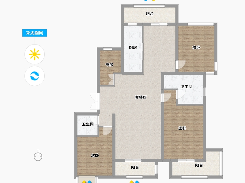 河北省-邯郸市-华信山水文苑-162.72-户型库-采光通风