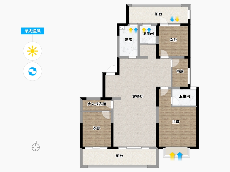 山东省-枣庄市-安桥书香门第-126.57-户型库-采光通风