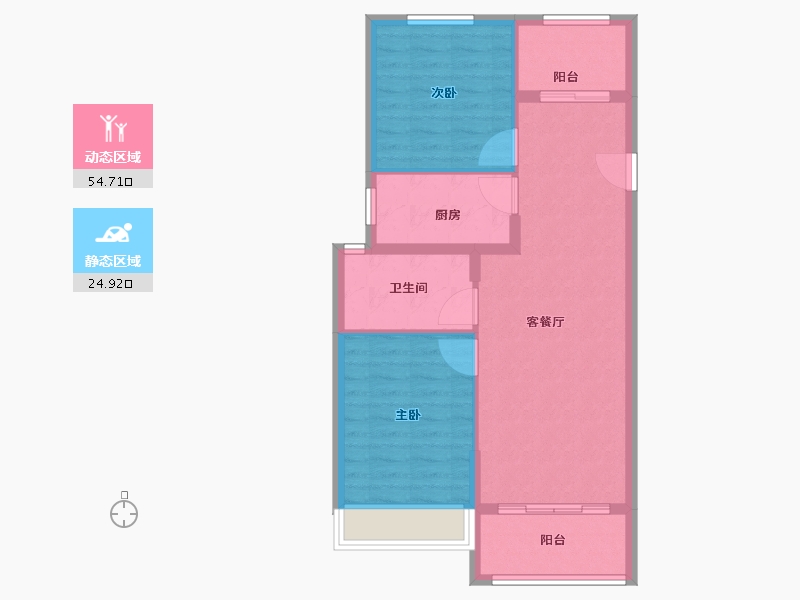 江苏省-淮安市-海通花园银座-72.00-户型库-动静分区