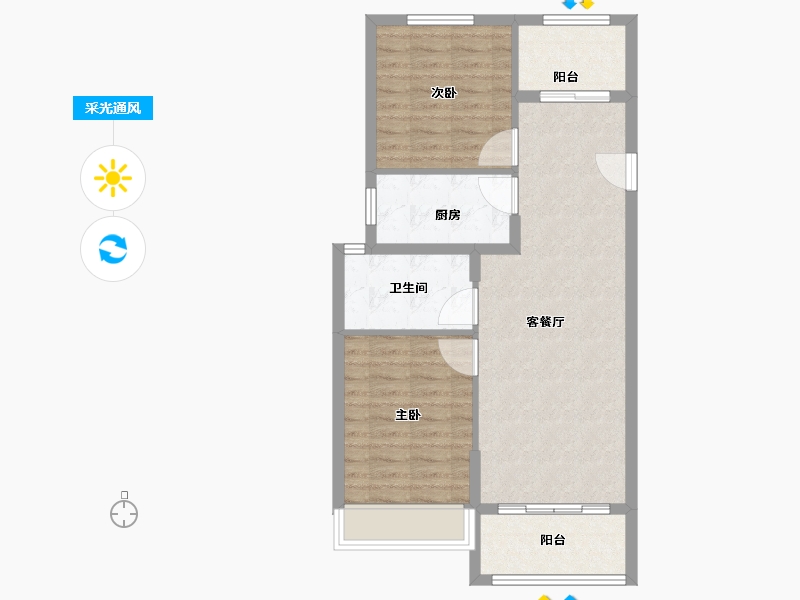 江苏省-淮安市-海通花园银座-72.00-户型库-采光通风