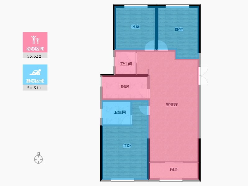 河北省-保定市-星空明月城-95.20-户型库-动静分区