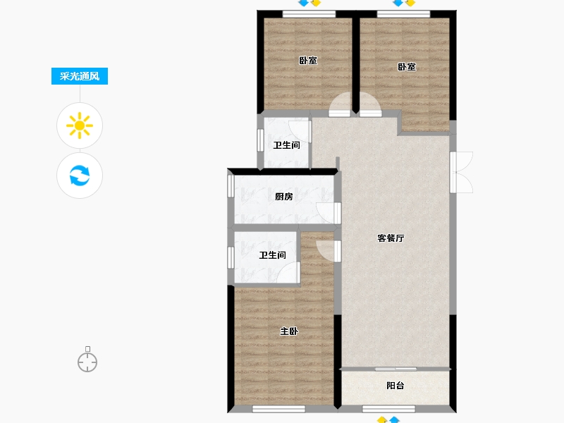 河北省-保定市-星空明月城-95.20-户型库-采光通风