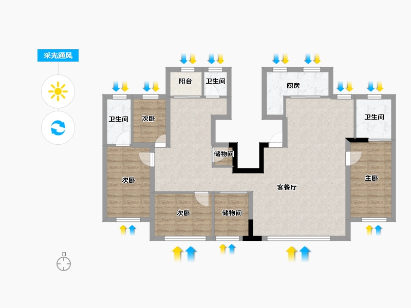 辽宁省-锦州市-碧桂园锦绣西湖-108.00-户型库-采光通风