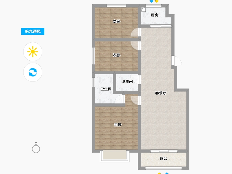 河北省-邢台市-晋合苑-88.00-户型库-采光通风