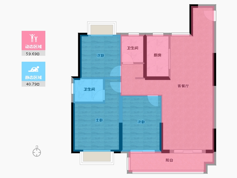 湖北省-孝感市-鹭金大学府-98.56-户型库-动静分区