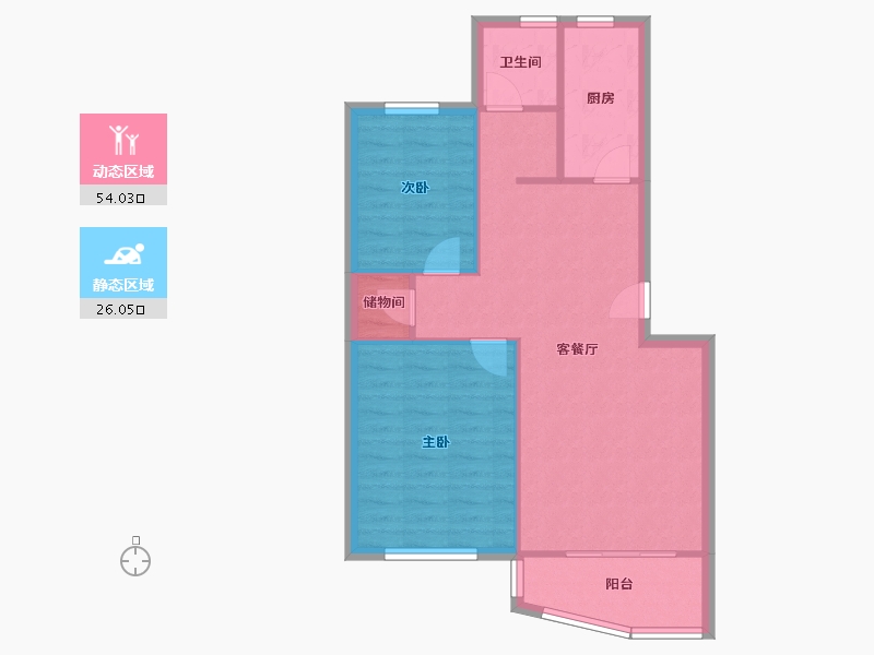 安徽省-合肥市-浅水湾-66.58-户型库-动静分区