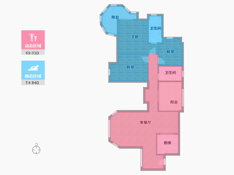 湖北省-武汉市-东湖1号-109.60-户型库-动静分区