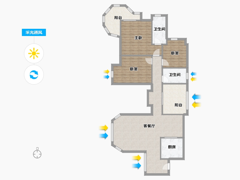 湖北省-武汉市-东湖1号-109.60-户型库-采光通风