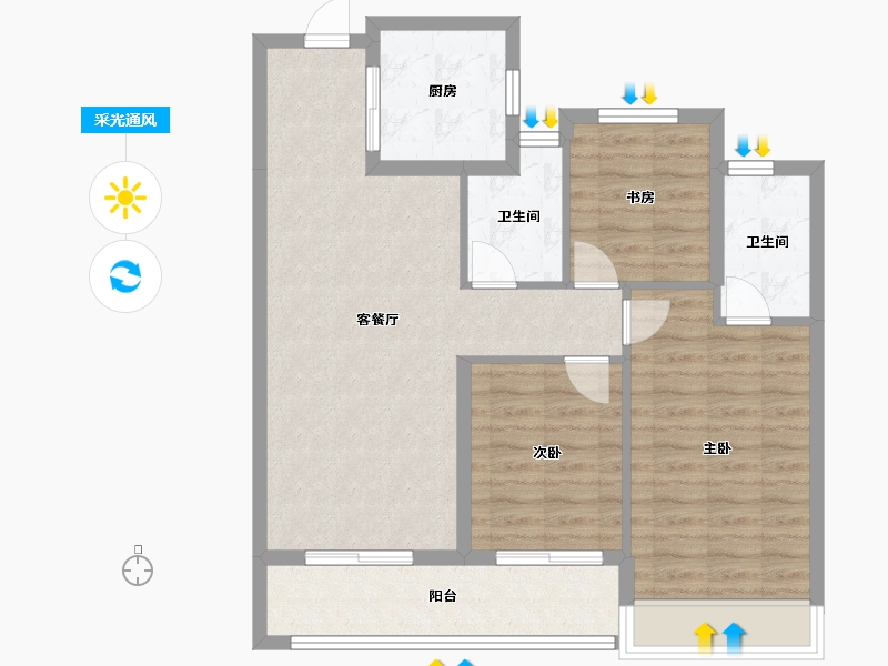 广东省-佛山市-招商悦府-116.80-户型库-采光通风