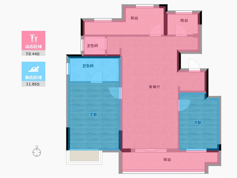 安徽省-合肥市-华润万橡府-80.00-户型库-动静分区