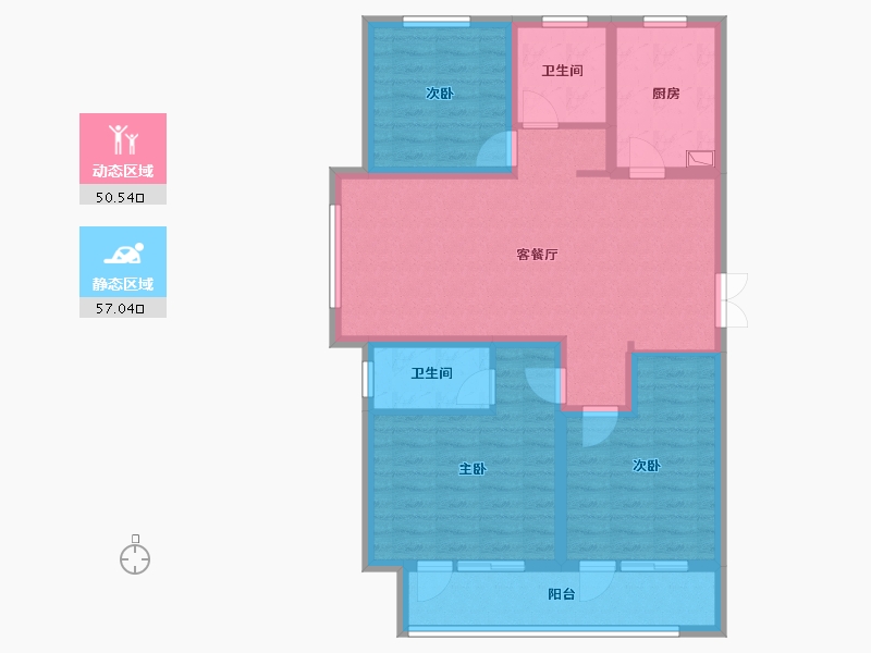 山东省-济宁市-泗水金鼎湾花园小区-95.85-户型库-动静分区