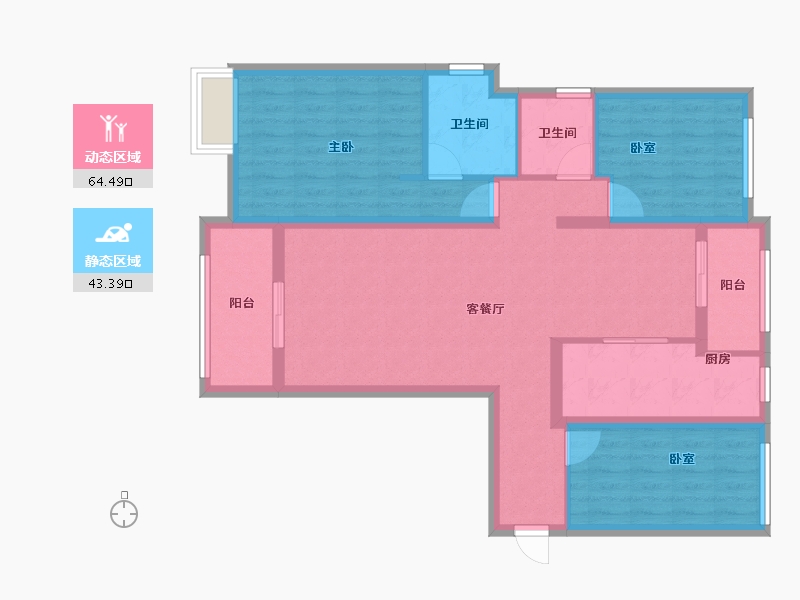 湖北省-十堰市-南山五福堂-96.00-户型库-动静分区