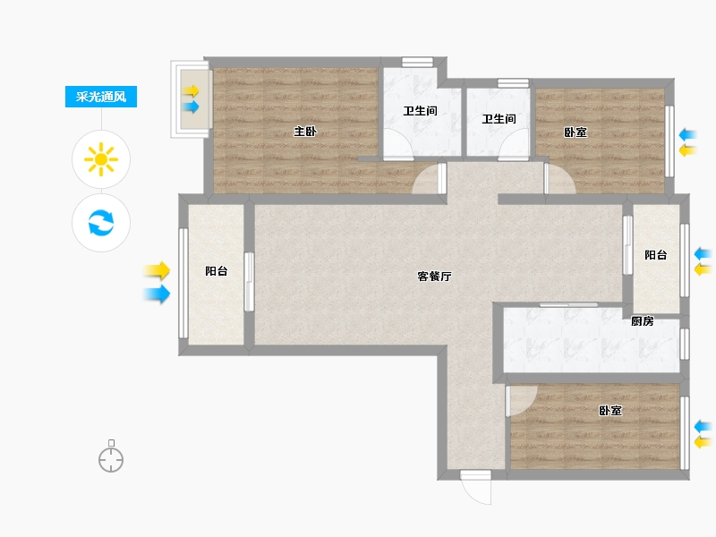 湖北省-十堰市-南山五福堂-96.00-户型库-采光通风