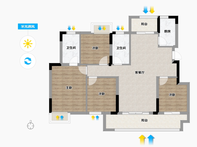 江西省-南昌市-赣电洪府-117.00-户型库-采光通风