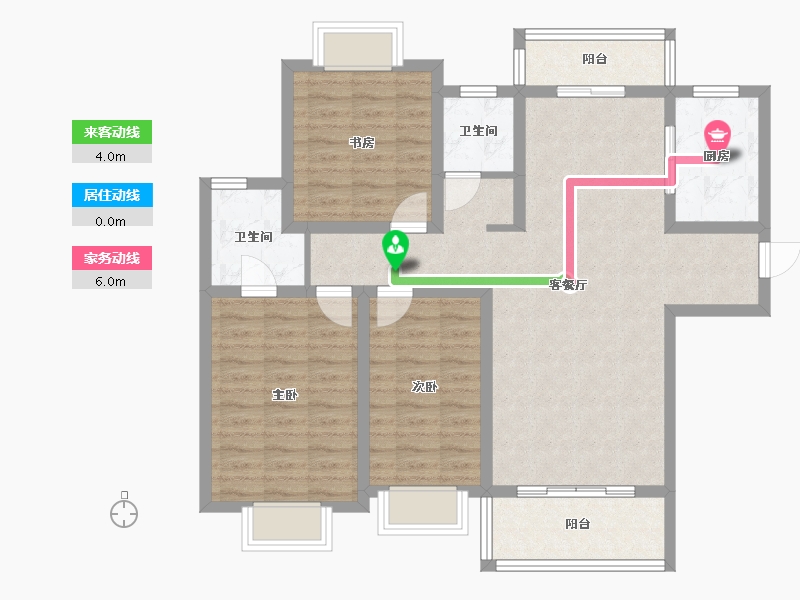 陕西省-渭南市-天汇润德园-110.21-户型库-动静线