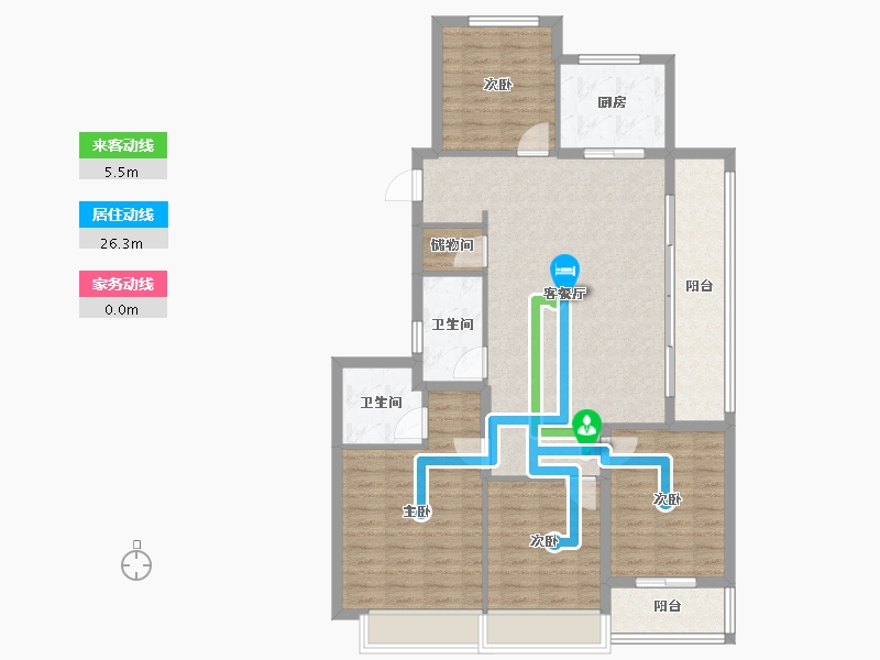 浙江省-杭州市-滨江·福翠里-113.43-户型库-动静线