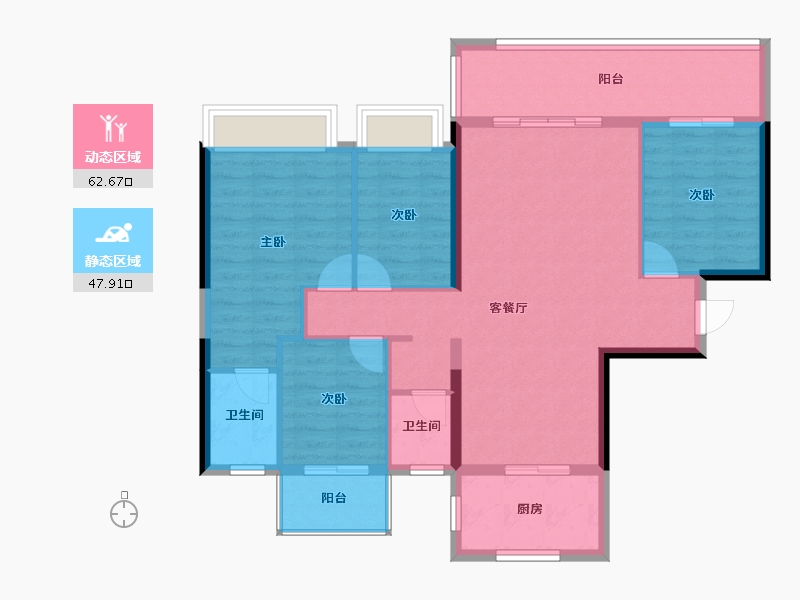 广东省-汕头市-盈润华府-105.60-户型库-动静分区