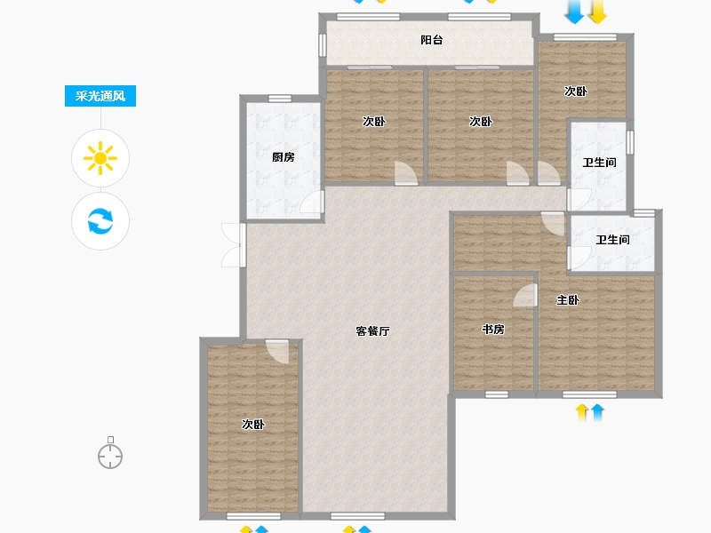 云南省-昆明市-西南海一期-168.00-户型库-采光通风