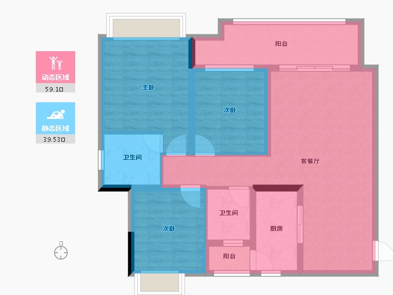 四川省-广元市-玫瑰华庭-92.09-户型库-动静分区