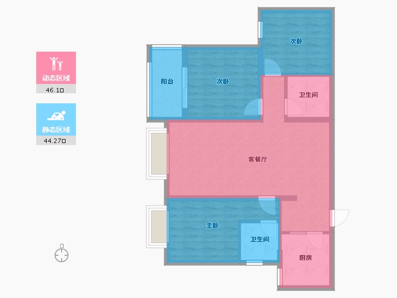 河北省-邢台市-中央公元1期-80.00-户型库-动静分区