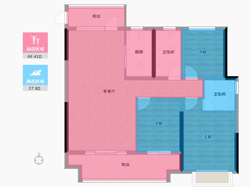 山东省-临沂市-龙廷居D区-115.10-户型库-动静分区