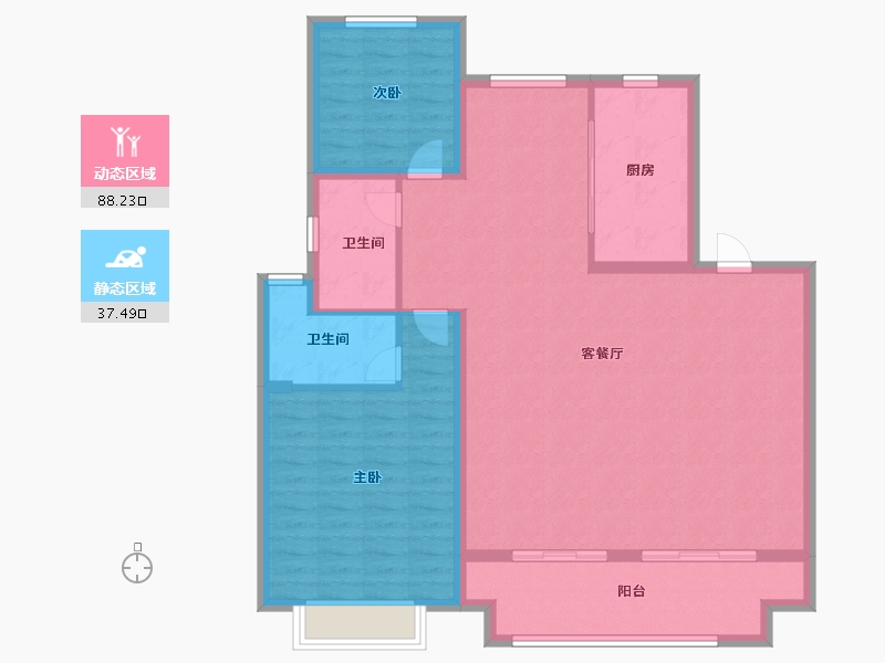 江苏省-泰州市-壹号公馆-115.00-户型库-动静分区