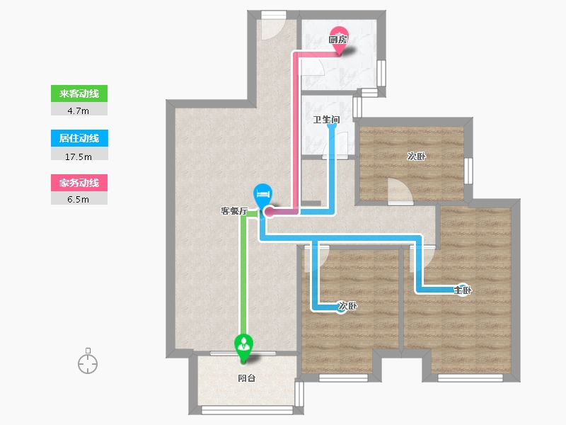 湖北省-武汉市-新长江香榭湾-75.20-户型库-动静线