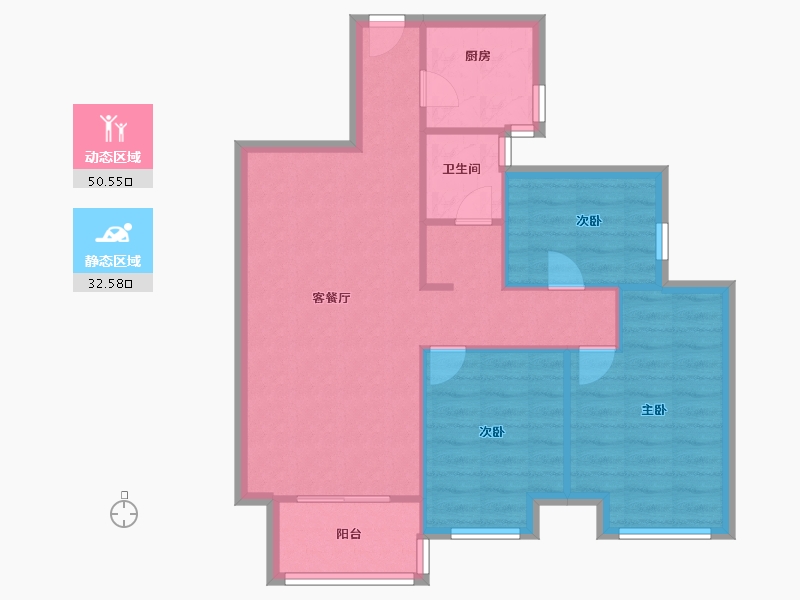 湖北省-武汉市-新长江香榭湾-75.20-户型库-动静分区