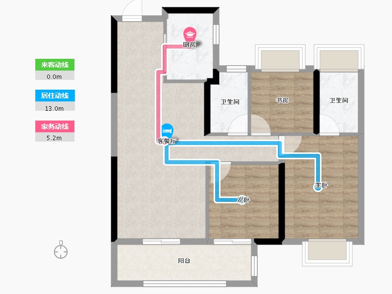 江西省-南昌市-璞心岛-76.00-户型库-动静线