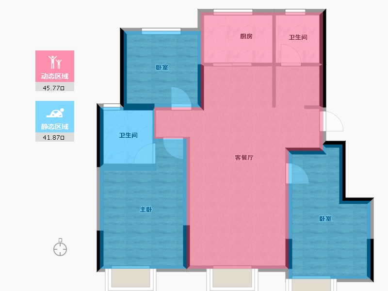 天津-天津市-悦秀园-81.00-户型库-动静分区